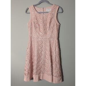 Beautiful Jessica Simpson Peach Lace Sleeveless Dress, Zip Up Back Size 4